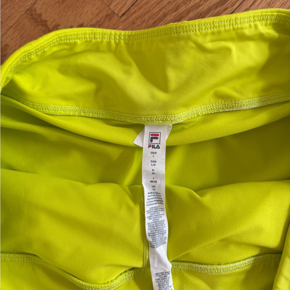 Fila skort tennis workout skirt with shorts green - Picture 3 of 5
